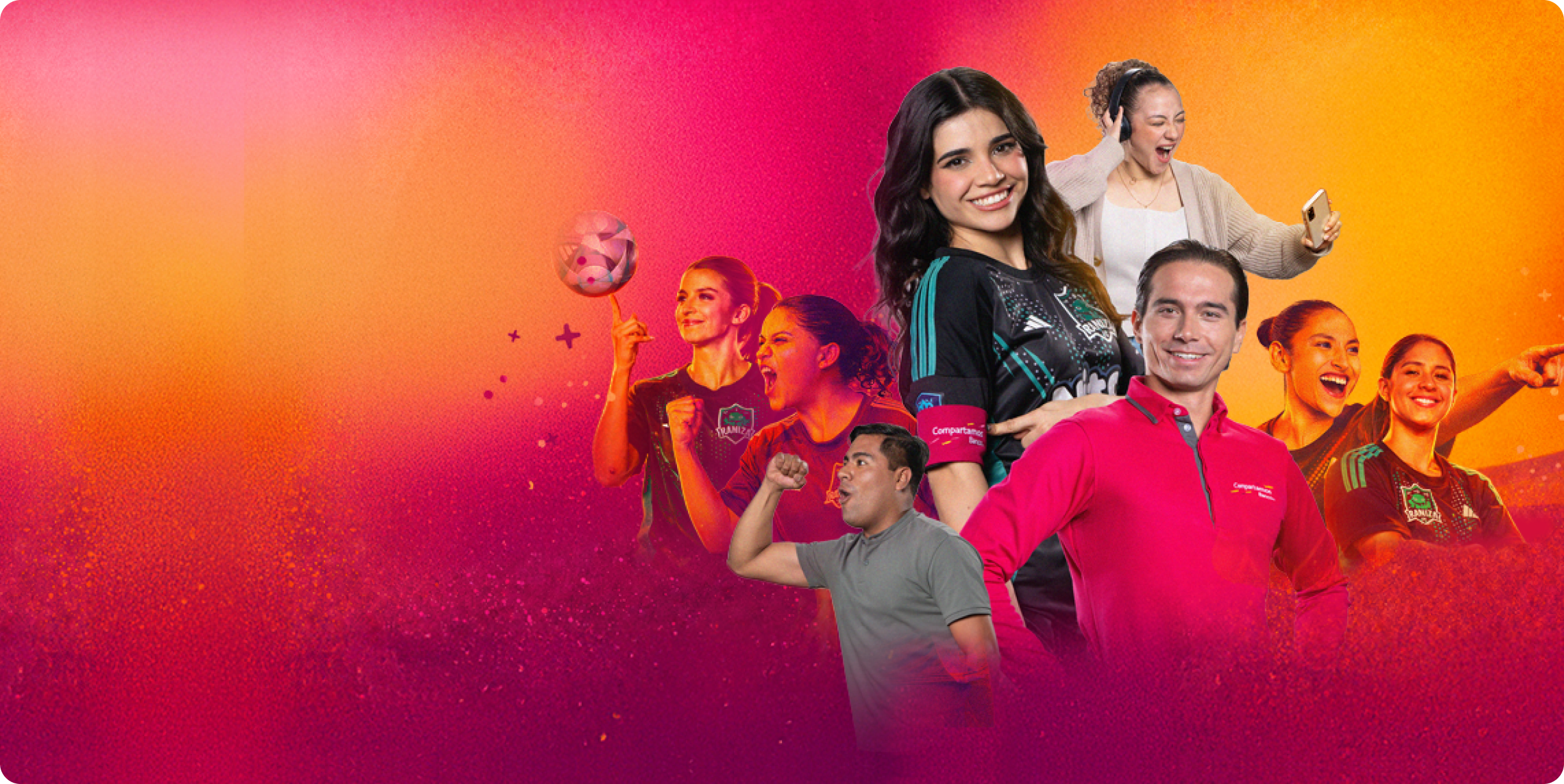 Jugadoras de la Queens League patrocinadas por Compartamos Banco